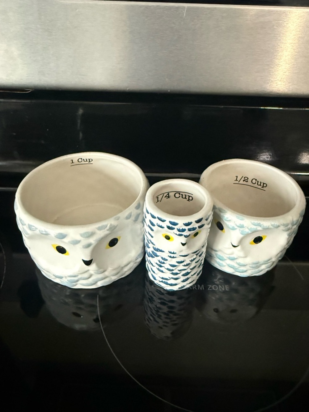 Indigo Cream Ceramic Dish with Black Logo